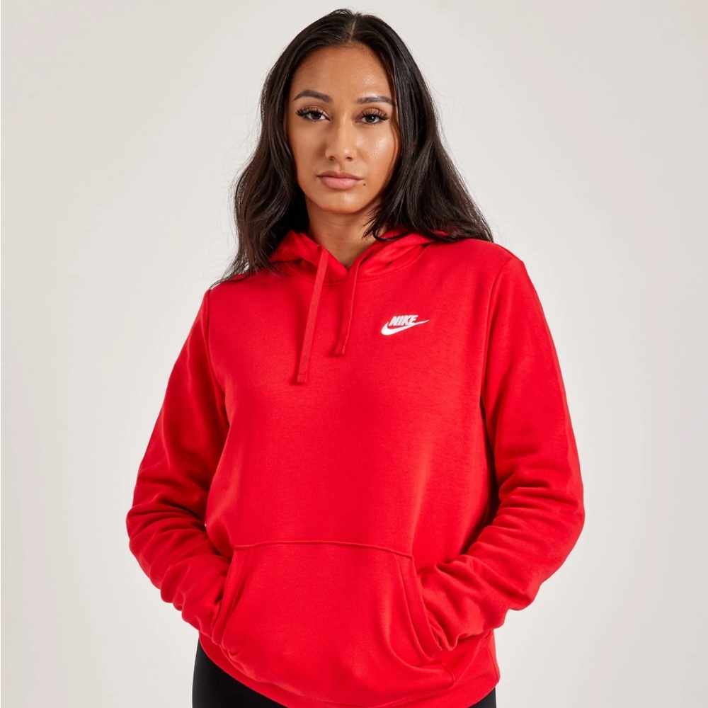 Nike Red Long Sleeve Boxy Hoodie